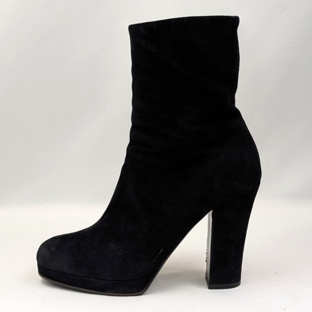 Miu Miu size 9 is a product of Prada 🖤 Black Suede Heeled Boots - Picture 6 of 12